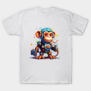 Cartoon monkey robots. T-Shirt, Sticker. T-Shirt